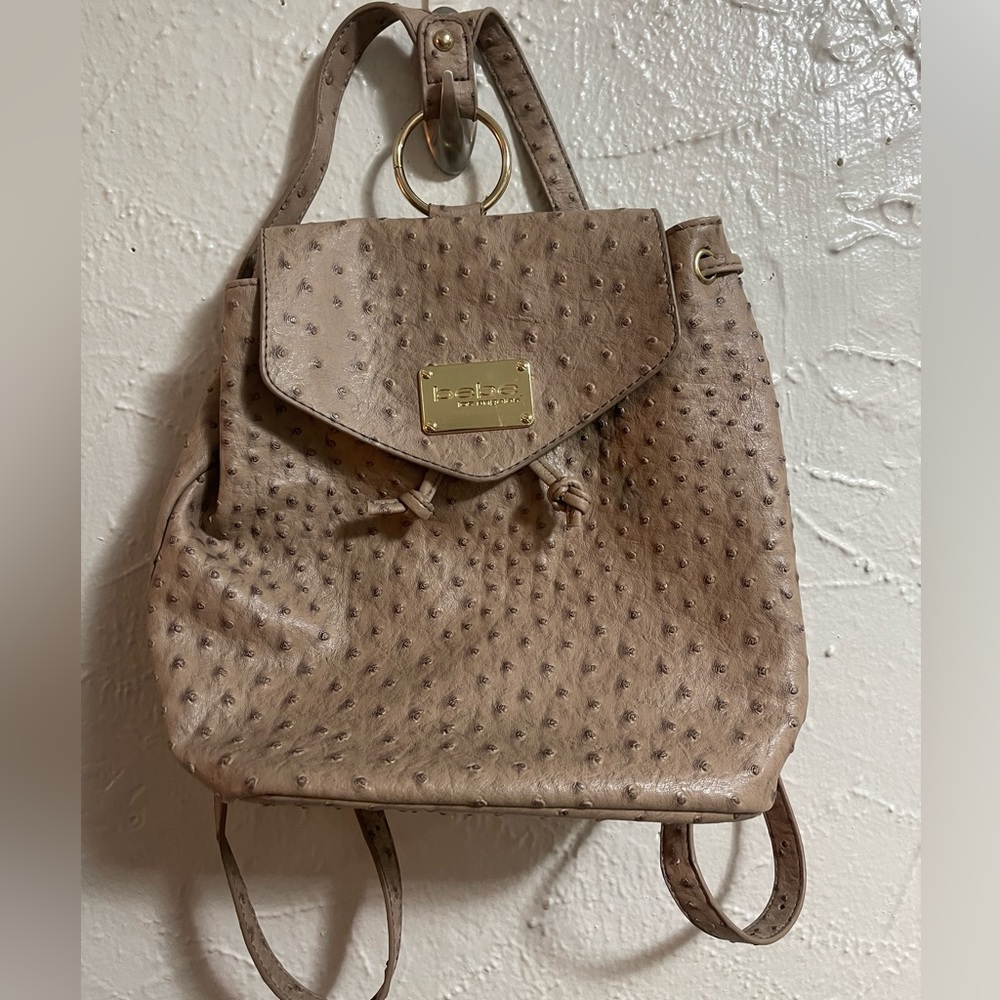BEBE OSTRICH MINI BACKPACK